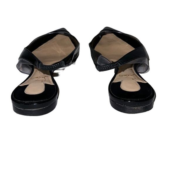 Christian Louboutin V Dec Black Patent Leather Ballerina Slingback Flats 37.5 - Picture 9 of 11